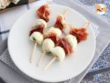 Recept Kebab med mozzarella, skinka och soltorkade tomater för aperitif