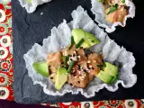 Recept Asiatiska tacos: laxtartar i rischips
