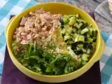 Recept Orzo pastasallad med lax och zucchini