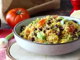 Recept Proteinsallad med quinoa, röda bönor och majs
