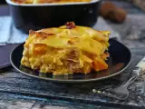 Recept Krämig lasagne med pumpa, speck och krispiga valnötter