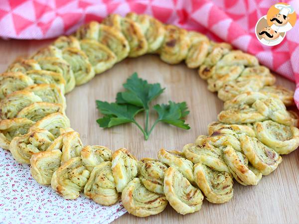 Recept Pestokrans av smördeg till aperitif