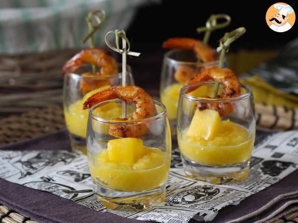 Recept Verriner med räkor och mango för en söt och salt aperitif