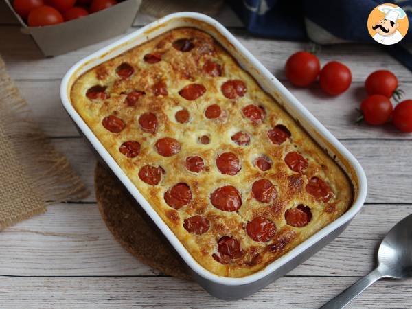 Recept Kryddig clafoutis med körsbärstomater och tonfisk