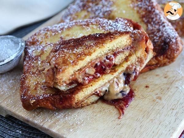 Recept Franska toast med jordnötssmör och sylt