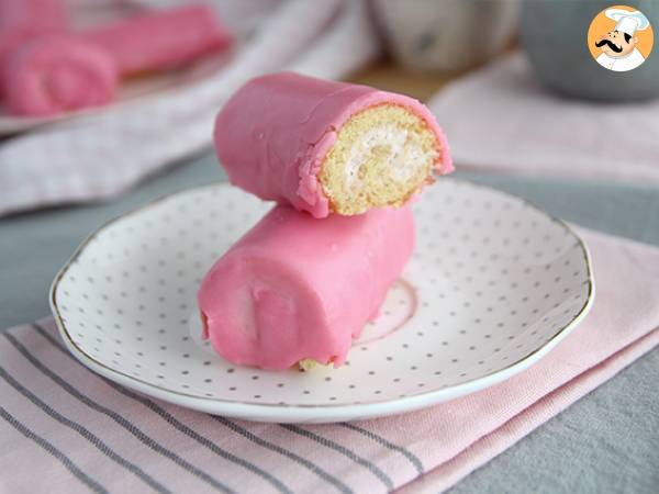 Recept Mini rullar med jordgubbar, rosa pantrar