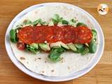 Sandwich wrap med chorizo, avokado och tomat - Beredning etape 3