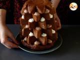 Pandoro brioche fylld med Nutellakräm och vaniljkräm i form av en julgran - Beredning etape 8