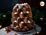 Pandoro brioche fylld med Nutellakräm och vaniljkräm i form av en julgran - Beredning etape 9