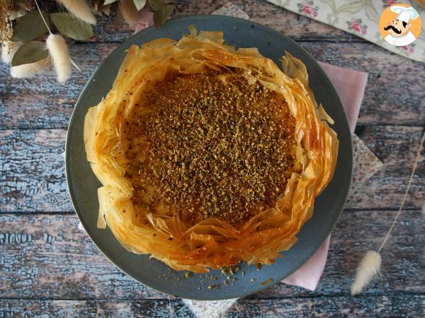 Baklava-liknande cheesecake med pistage, krispig och smältande - foto 6