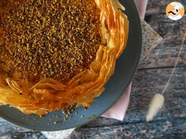 Baklava-liknande cheesecake med pistage, krispig och smältande - foto 7