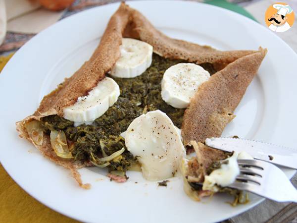 Bovetepannkaka med spenat, skinka och getost - foto 4