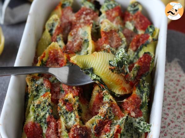 Conchiglioni fyllda med ricotta och spenat: en oemotståndlig bakad vegetarisk rätt - foto 2