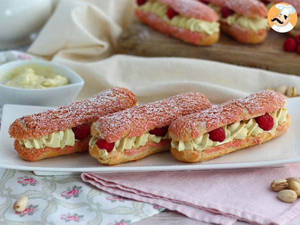 Eclairs med pistagekräm och hallon - foto 2