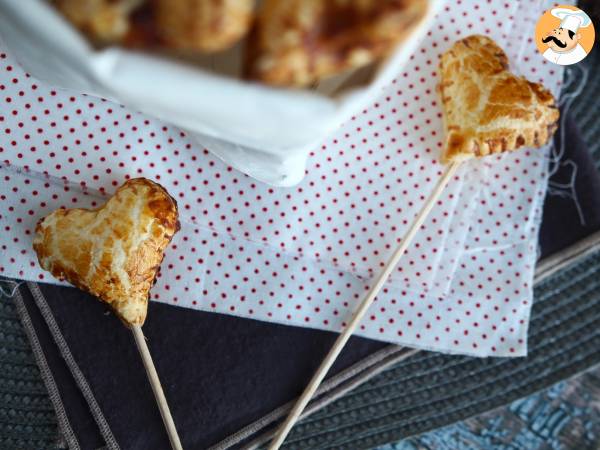 Extra krispiga smördegshjärtan med hallon- och chokladpai pops - foto 4