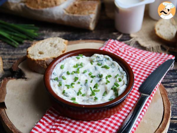 Faux-mage frais med vitlök och örter (den veganska sojabaserade osten!)