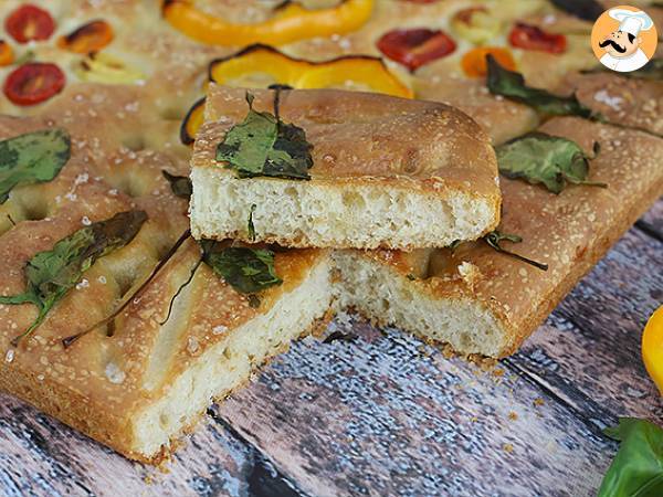 Focaccia med blommor - focaccia konst