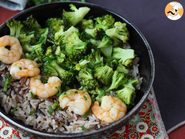 Fullkornsris med broccoli och räkor! Lätt och balanserad - foto 2