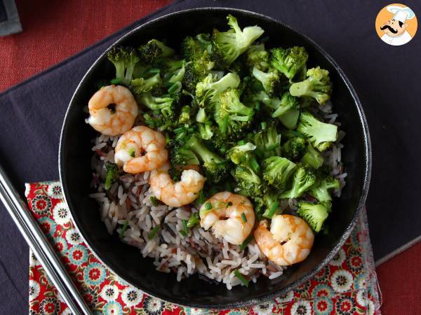 Fullkornsris med broccoli och räkor! Lätt och balanserad - foto 3