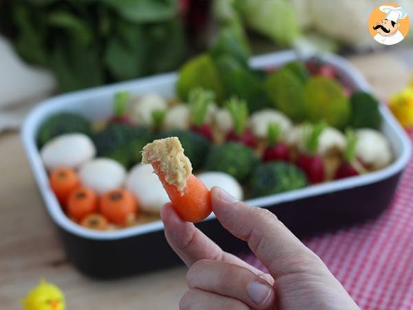 Grönsaksträdgård för aperitifer (hummus och små grönsaker) - foto 2