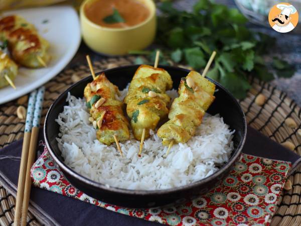 Kycklingkebab med sataysås, en kulinarisk resa till Asien!