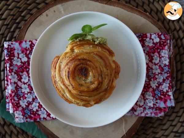 Lätt saltad New York-rulle med pesto och färskost med 4 ingredienser - foto 2