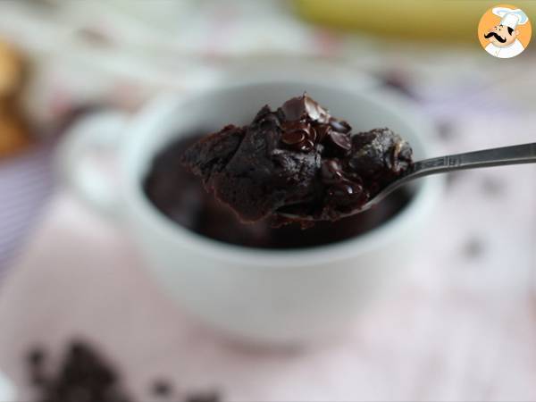 Mug cake med choklad och jordnötssmör i mikrovågsugnen på 1 min. - foto 3