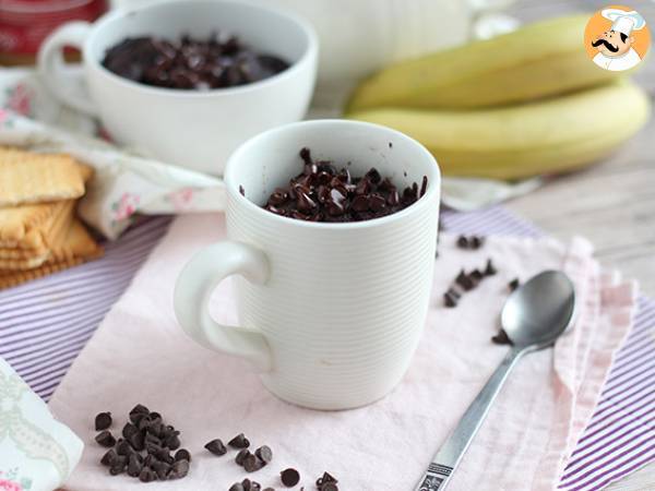 Mug cake med choklad och jordnötssmör i mikrovågsugnen på 1 min. - foto 4