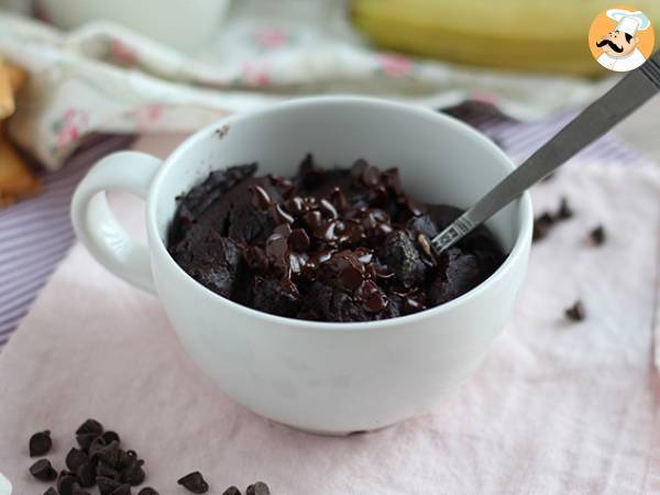 Mug cake med choklad och jordnötssmör i mikrovågsugnen på 1 min. - foto 5