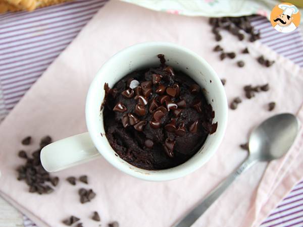 Mug cake med choklad och jordnötssmör i mikrovågsugnen på 1 min. - foto 6