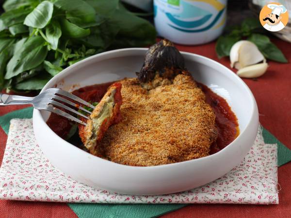 Panerad aubergine Milanese style men vegetarisk - Air Fryer matlagning