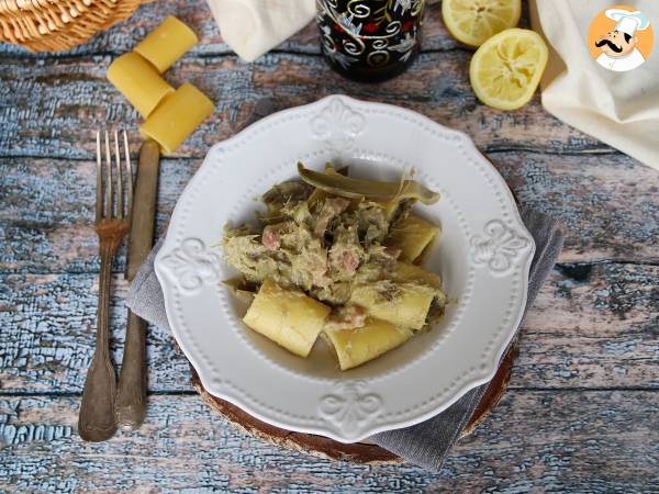 Pasta med kronärtskockor och bacon, en smakrik och lättlagad förrätt - foto 3