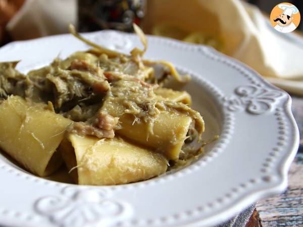 Pasta med kronärtskockor och bacon, en smakrik och lättlagad förrätt - foto 4