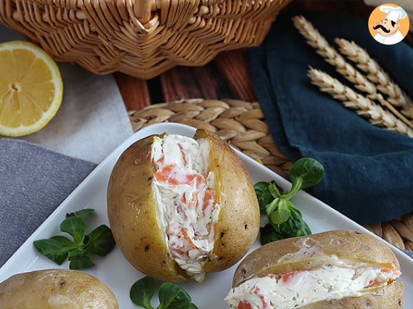 Potatis fylld med rökt lax och fromage frais - foto 3