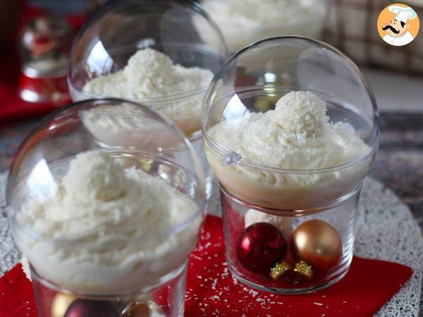 Raffaello-liknande kokosnötsverriner utan bakning - en sagodessert i en snöglob - foto 3