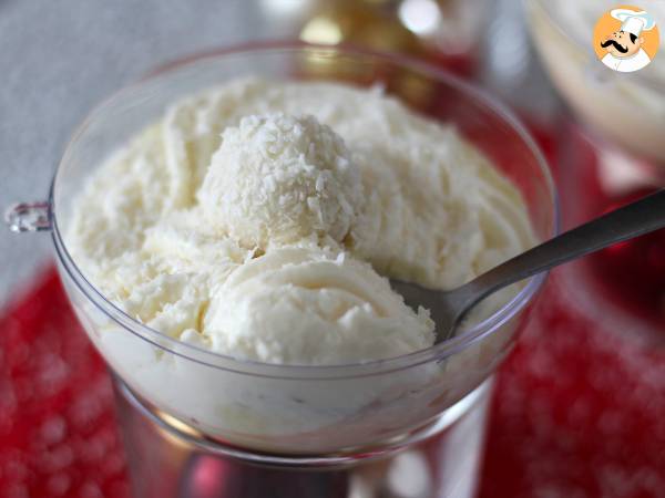 Raffaello-liknande kokosnötsverriner utan bakning - en sagodessert i en snöglob - foto 5