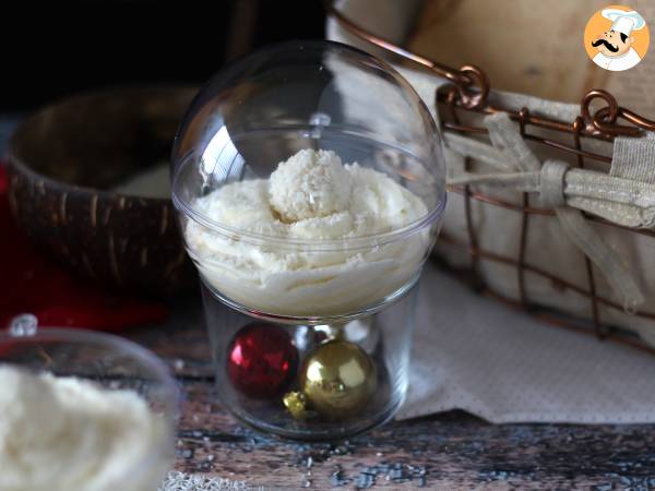 Raffaello-liknande kokosnötsverriner utan bakning - en sagodessert i en snöglob - foto 6