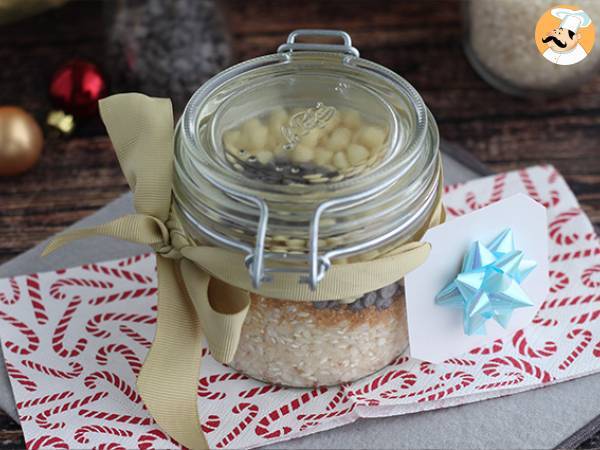 Risgrynspudding med mörk och vit choklad