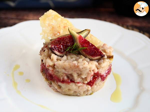 Risotto med fikon, gorgonzola och skinka