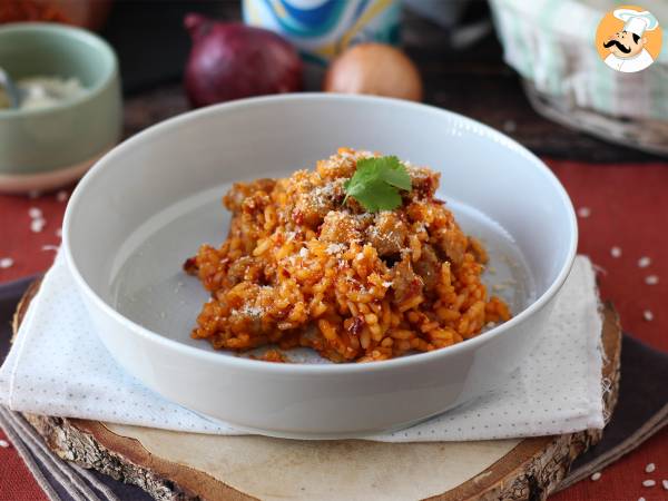 Risotto 'nduja och korv, en förrätt med intensiv smak - foto 2