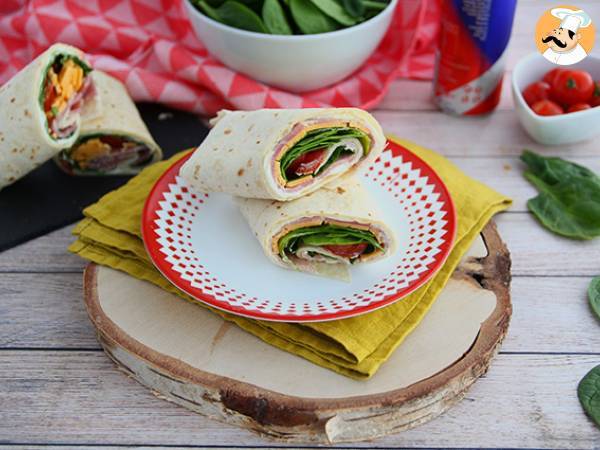 Spenatwraps med skinka och cheddar - foto 4