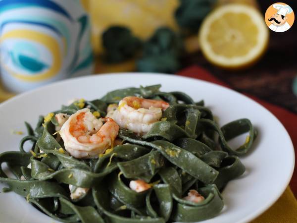 Spirulina-pasta med räkor och citron: en näringsrik förrätt med unik smak - foto 3