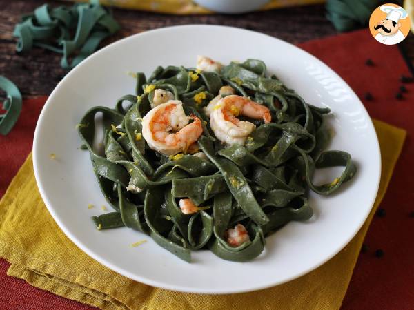 Spirulina-pasta med räkor och citron: en näringsrik förrätt med unik smak - foto 5