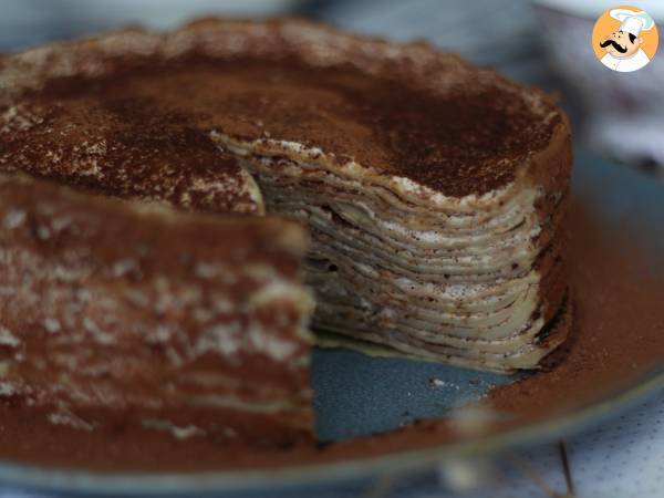 Tiramisu-liknande pannkakstårta med kaffe och kakao - foto 3