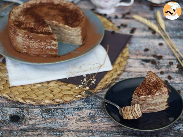 Tiramisu-liknande pannkakstårta med kaffe och kakao - foto 4