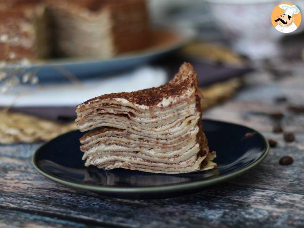 Tiramisu-liknande pannkakstårta med kaffe och kakao - foto 6