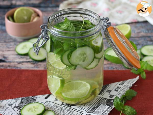 Vatten med smak av gurka, lime, mynta och ingefära - foto 3