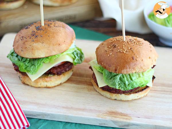 Vegetarisk burgare med röda bönor