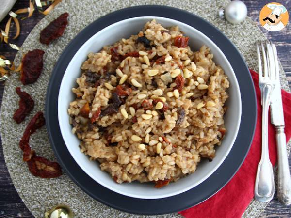 Vegetarisk risotto med soltorkade tomater och champinjoner - foto 3