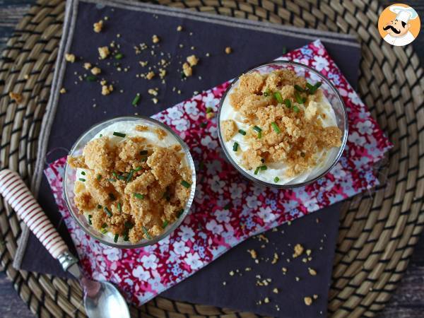 Vegetariska verrines: ärtsoppa, smulad parmesan och mascarponekräm - foto 2